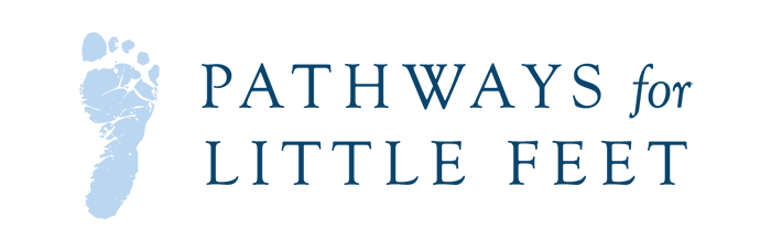 Pathways Logo - Foot Sky Blue Words Navy
